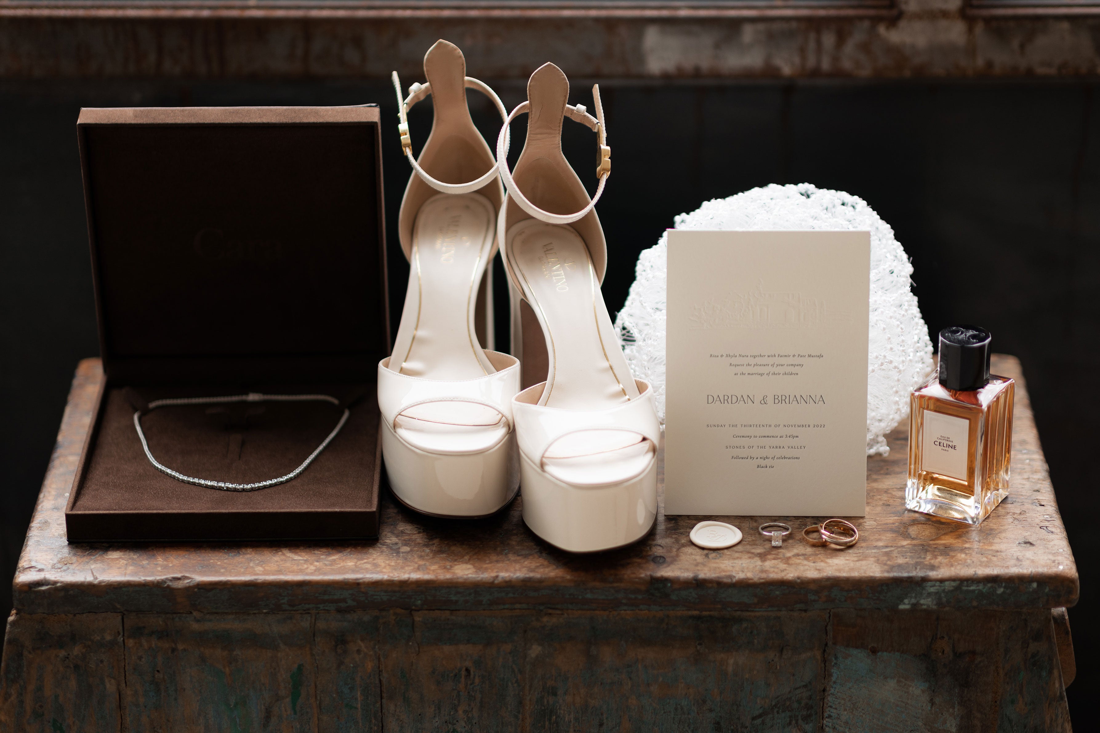 Ivory and Stone Wedding Invitation Suite in warm tones