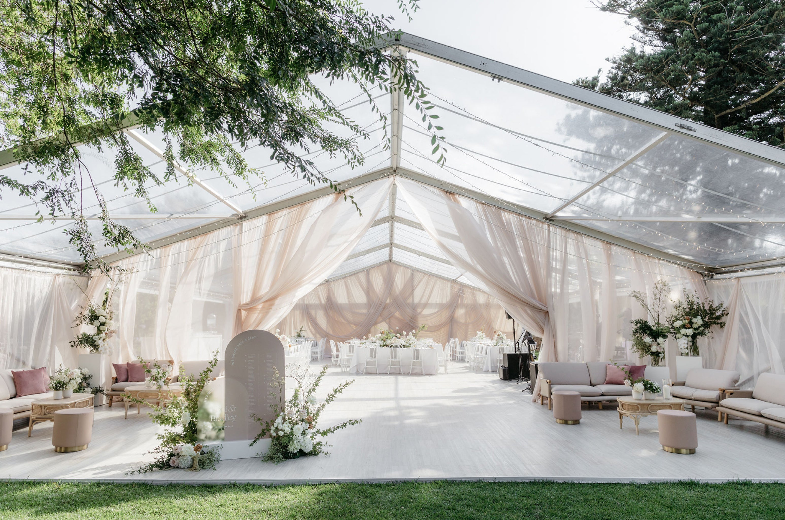 Blush toned marquee wedding at woolbrook estate