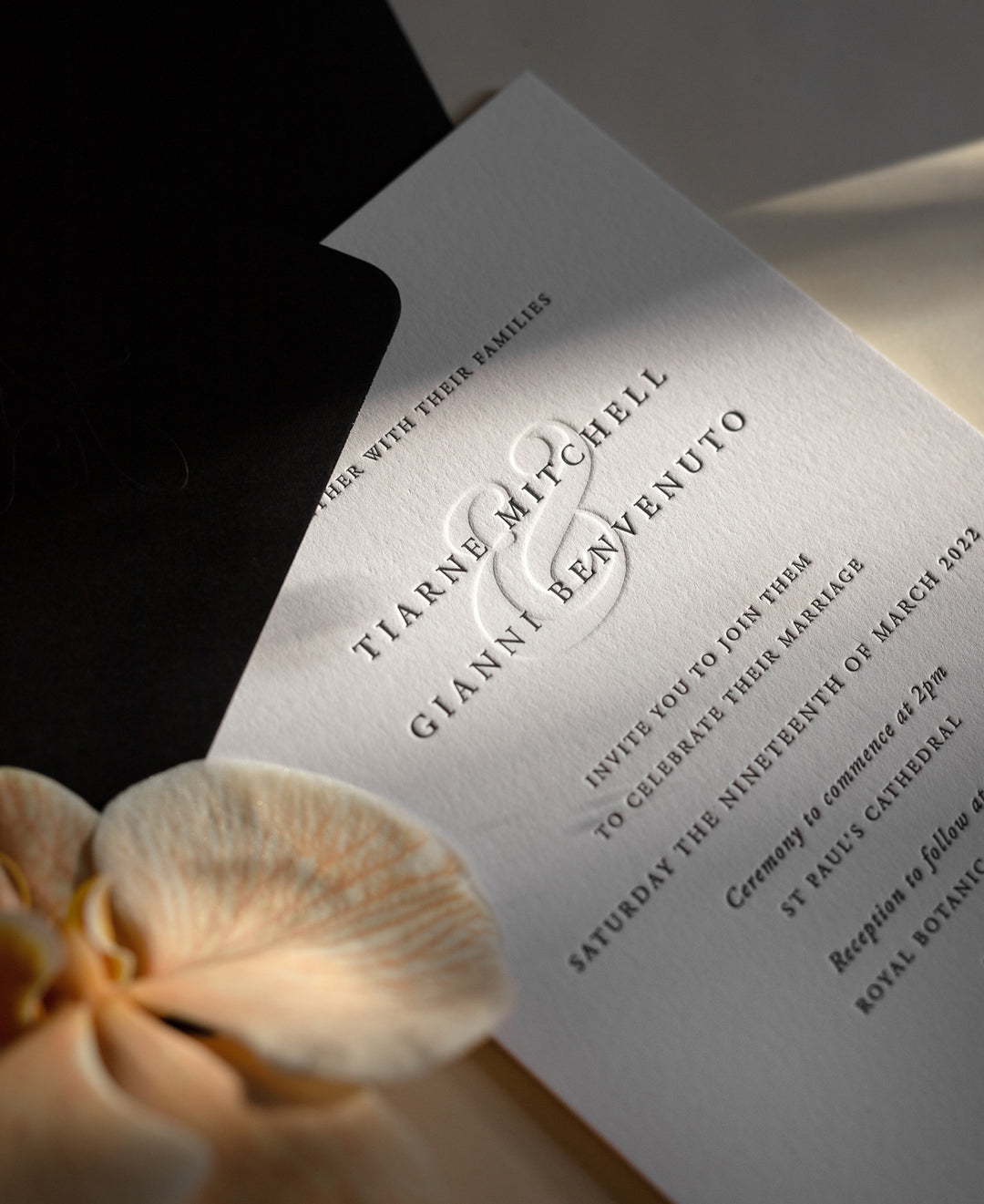 Ivory and Stone Letterpress wedding invitation, Wedding invitations Australia, Letterpress invites