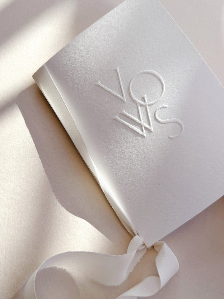 Vow Books | Australia | Embossed | Ivory and Stone